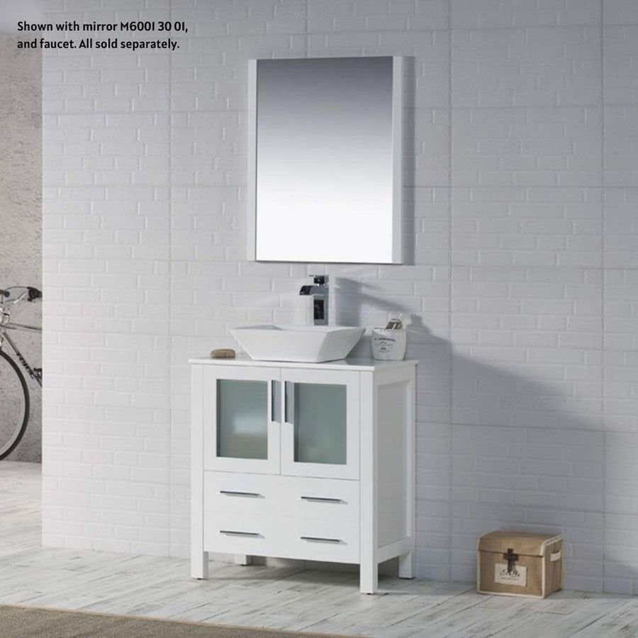 Bathroom idea with the Blossom Sydney 30" White Freestanding Vanity Set With Ceramic Vessel S, Blossom