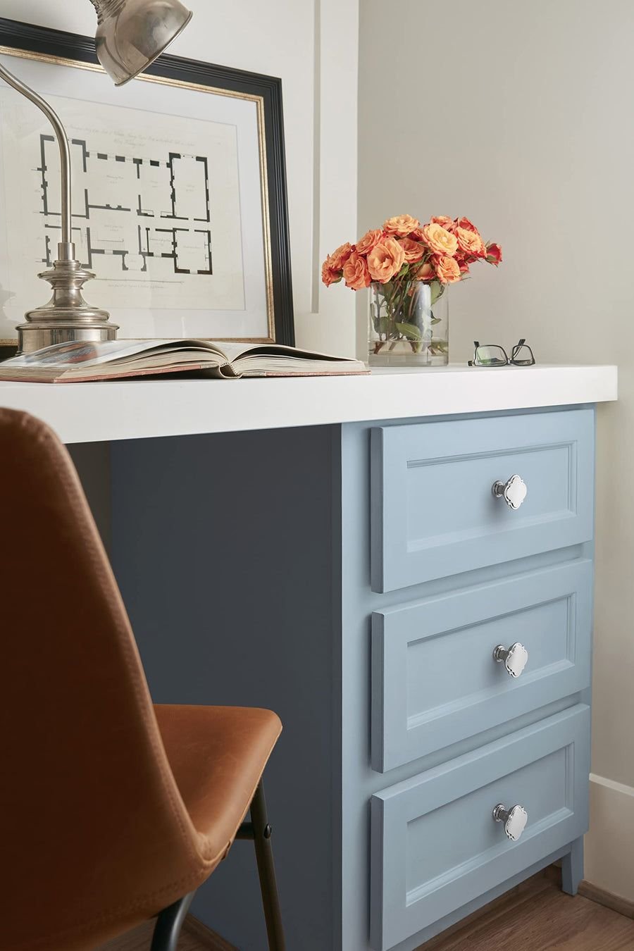 Bathroom idea with the Amerock Cabinet Knob |Polished Chrome 1-3/4 in (44 mm) Diameter Drawer, Amerock