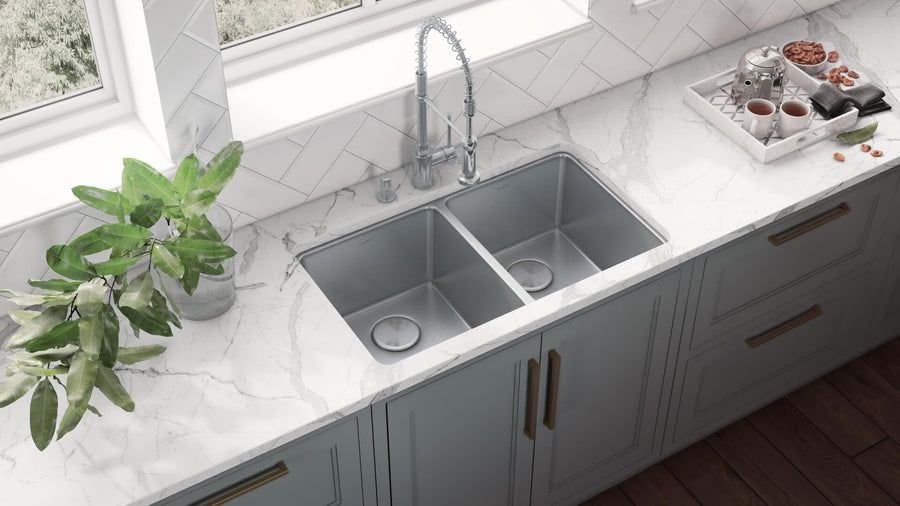 Kitchen idea with the Ruvati 28-inch Undermount Kitchen Sink 50/50 Double Bowl 16 Gauge Stai, Ruvati