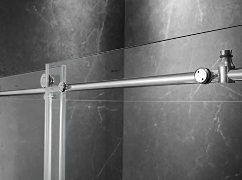 Bathroom idea with the Elegant 54'' * 76'' Frameless Shower Door (Brushed Nickel), MoSweet
