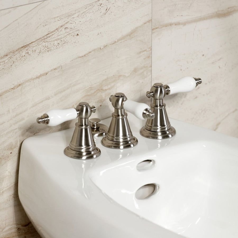 Bathroom idea with the Victorian KB328PL Three-Handle Vertical Spray Bidet Faucet with Brass, Kingston Brass