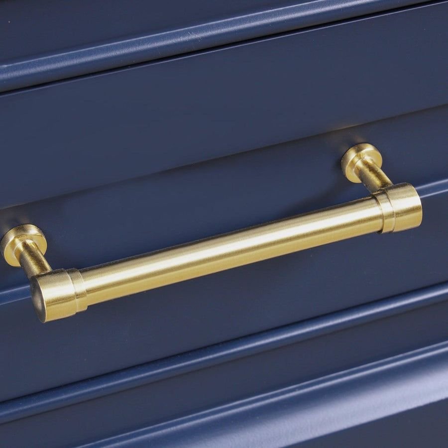 Bathroom idea with the Blossom Copenhagen Brushed Gold Handles and Knobs for 30" Vanity Base, Blossom
