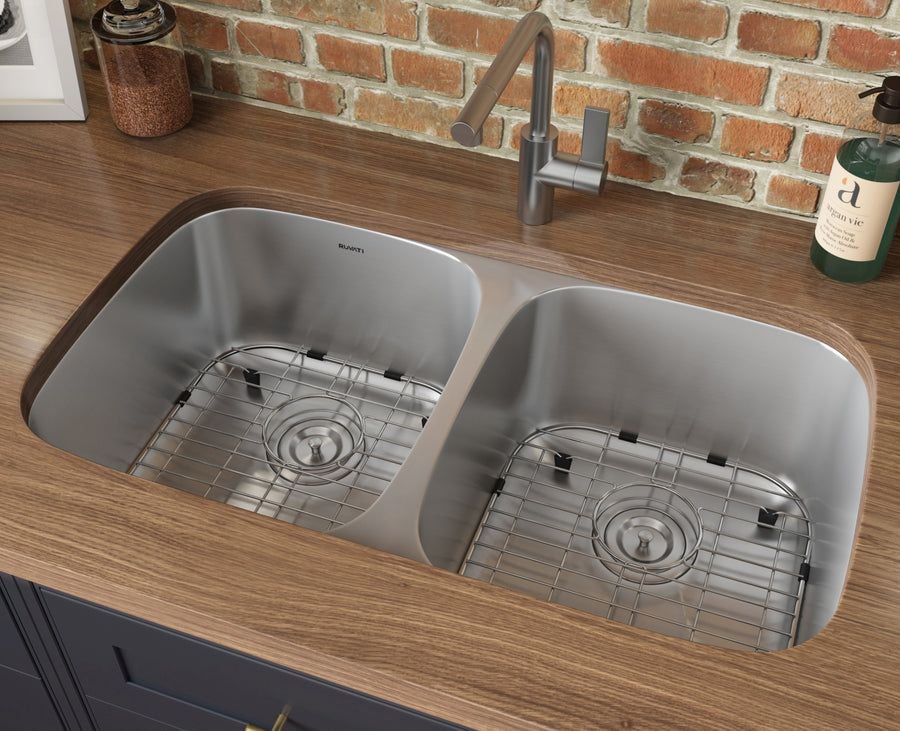 Kitchen idea with the Ruvati 29-inch Undermount 50/50 Double Bowl 16 Gauge Stainless Steel K, Ruvati