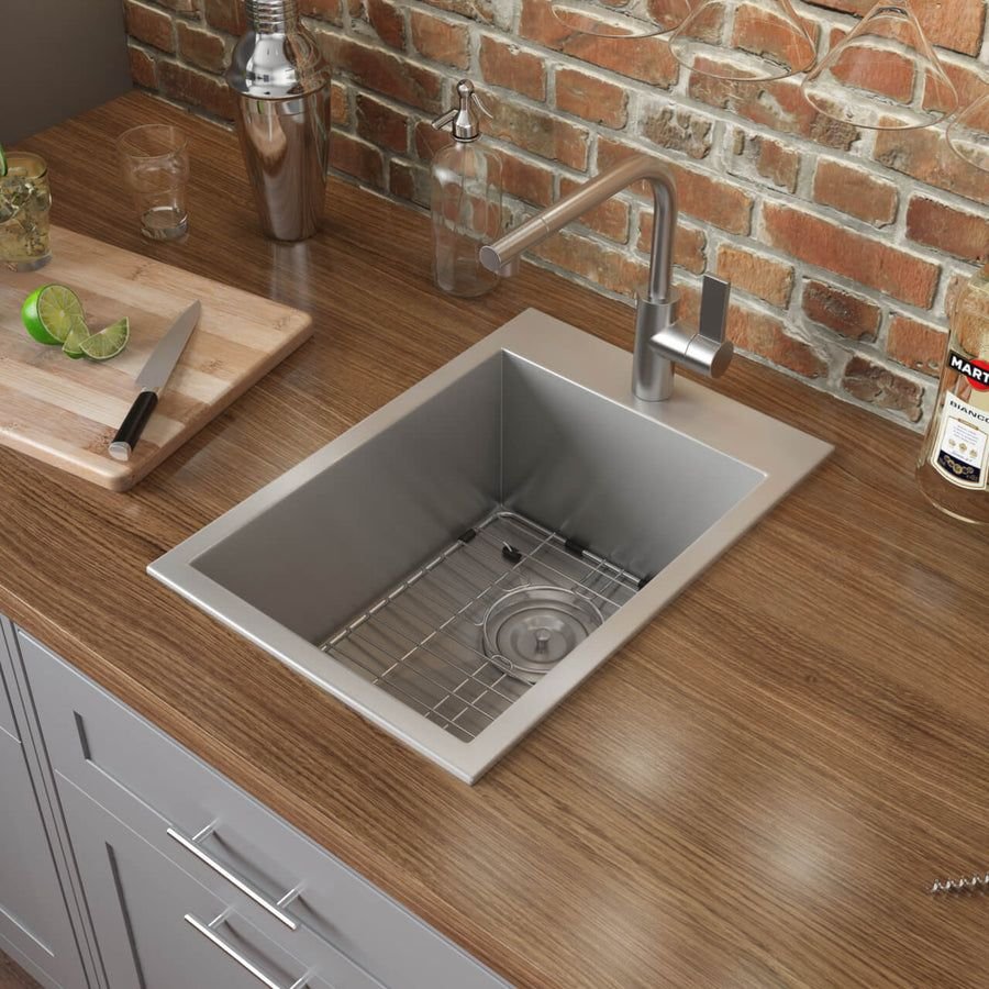 Kitchen idea with the Ruvati 15 x 20 inch Drop-in Topmount Bar Prep Sink 16 Gauge Stainless, Ruvati