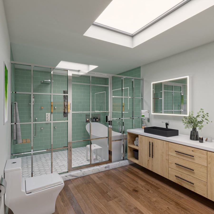 Bathroom idea with the ALFI brand AB2801-PC Polished Chrome Concealed 3-Way Thermostatic Valv, ALFI