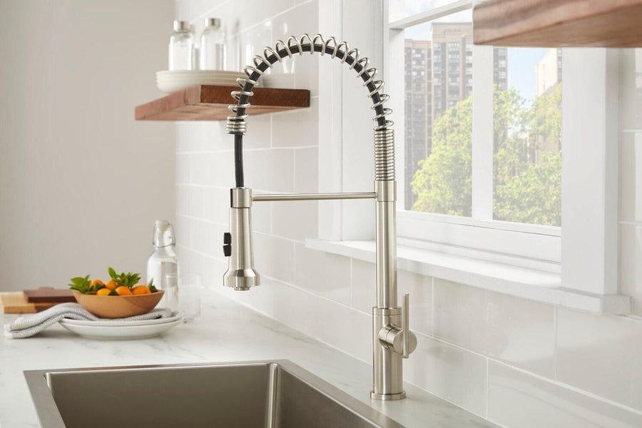 Kitchen idea with the Parma® Single Handle Pre-Rinse Pull-Down Kitchen Faucet, Gerber