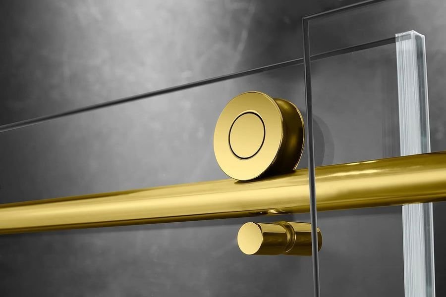 Bathroom idea with the Elegant 48''×76'' Frameless Shower Door, Frameless Single Sliding Show, MoSweet