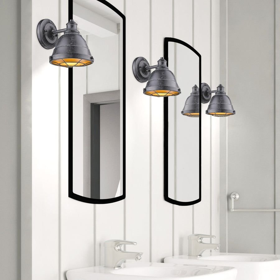 Bathroom idea with the Bartlett BP 1 Light Bath Vanity in Black Patina, Golden Lighting