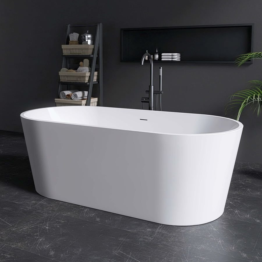 Bathroom idea with the New England Home Goods 67" Lumina Freestanding acrylic bathtub, New England Home Goods