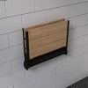 Bathroom idea with the Black Matte 17" Wide Foldable Teak Shower Seat with Backrest, ALFI