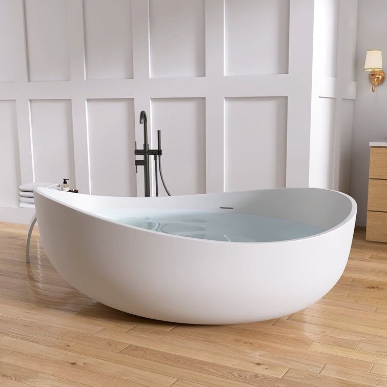 Bathroom idea with the New England Home Goods 71" Wavy Freestanding Tub Solid Surface Freesta, New England Home Goods