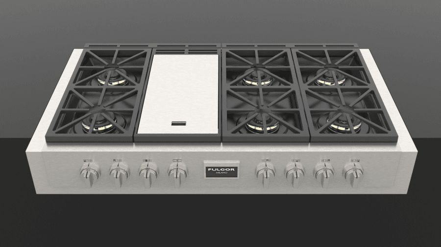 Kitchen idea with the 48" Pro Gas Range Top, Fulgor Milano