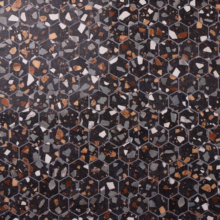 Tile idea with the Marazzi Curation Current Hexagon 3 Polished Mosaic Tile, Marazzi