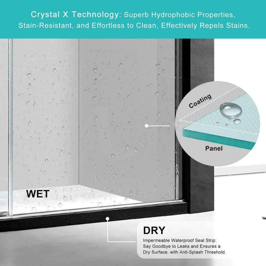 Bathroom idea with the Double Sliding Shower Door, 60 in.W x 74 in.H Framed Shower Door 5/16", MoSweet