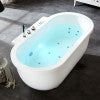 Bathroom idea with the EAGO AM128ETL 6 ft Acrylic White Whirlpool Bathtub w Fixtures, EAGO