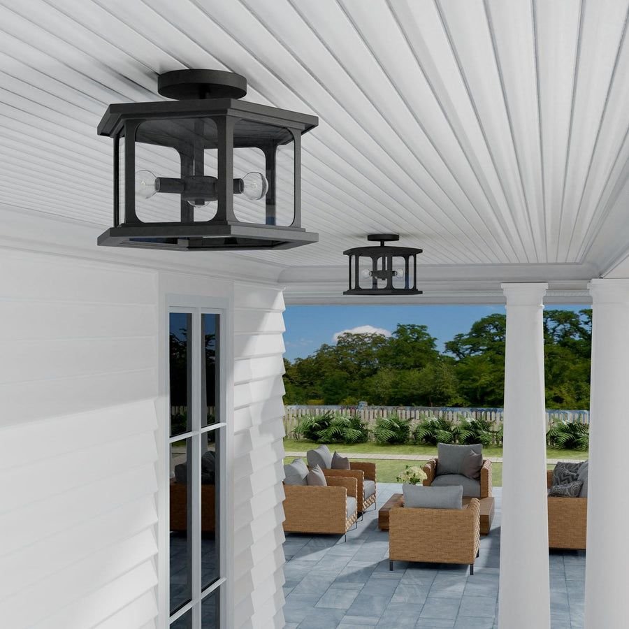 Outdoor idea with the Capital Lighting 946632BK Walton 3 Light Outdoor Semi-Flush Black, Capital Lighting