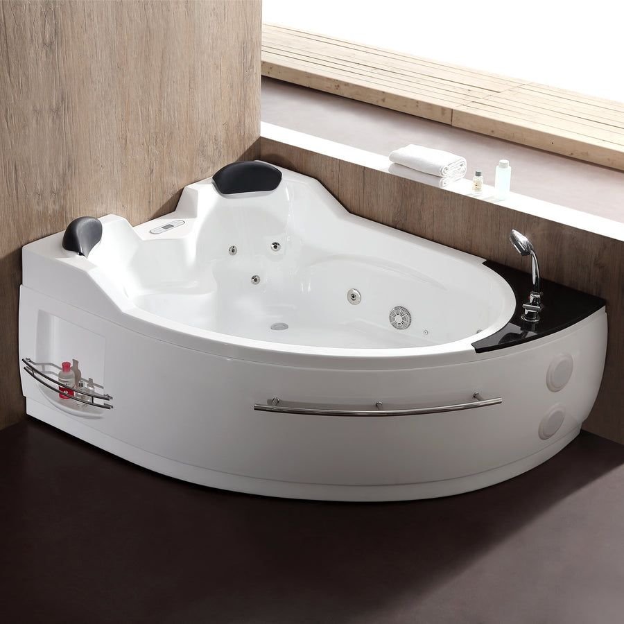 Bathroom idea with the EAGO AM113ETL-R 5.5 ft Right Corner Acrylic White Whirlpool Bathtub fo, EAGO