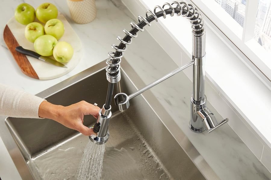 Kitchen idea with the Parma® Single Handle Pre-Rinse Pull-Down Kitchen Faucet, Gerber