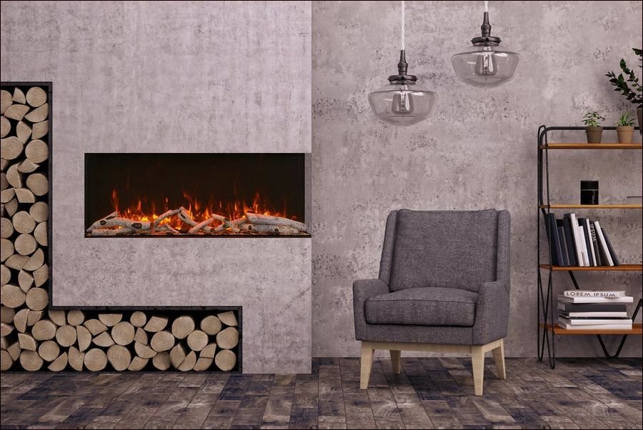 Living room idea with the Amantii 40-TRV-XT-XL Trv View Extra Tall Smart Electric, Amantii