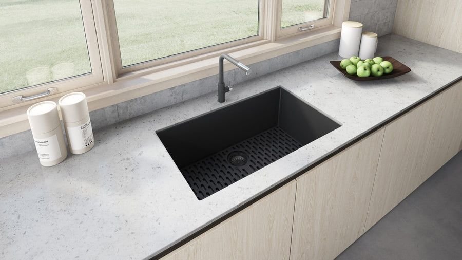 Kitchen idea with the Ruvati 27 x 18 inch Granite Composite Undermount Single Bowl Kitchen S, Ruvati