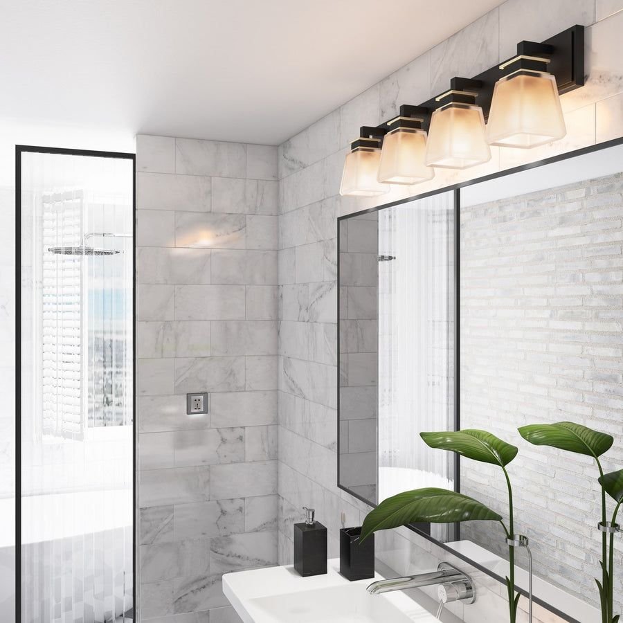 Bathroom idea with the Eastwood Bathroom Vanity Light, Artcraft