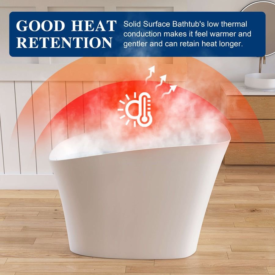 Bathroom idea with the New England Home Goods 51" Japanese Soaking Tub Solid Surface Freestan, New England Home Goods