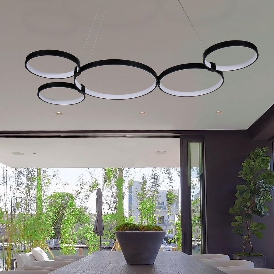 Living room idea with the VONN Capella VMC32410BL 50" Integrated LED ETL Certified Chandelier He, VONN