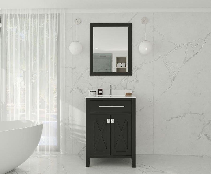 Bathroom idea with the Wimbledon 24" Espresso Bathroom Vanity with White Quartz Countertop La, Laviva