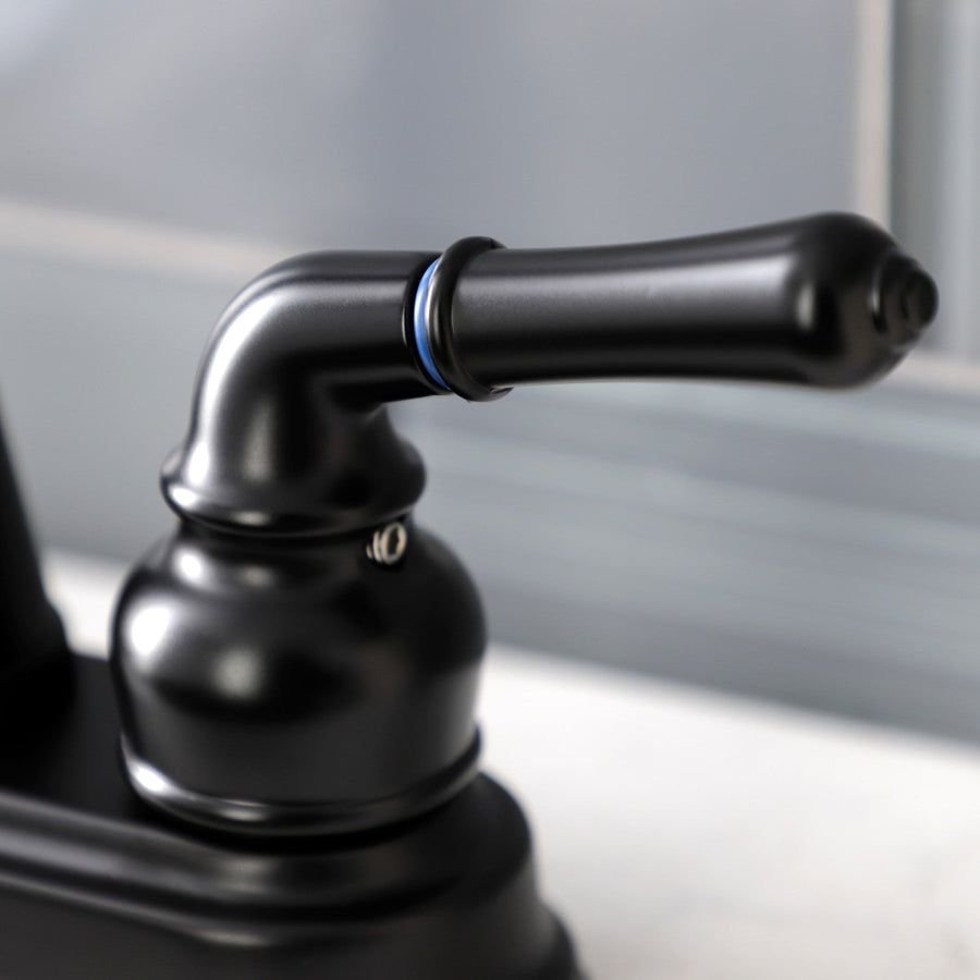 Kitchen idea with the Magellan KB490 Two-Handle 2-Hole Deck Mount Bar Faucet, Matte Black, Kingston Brass