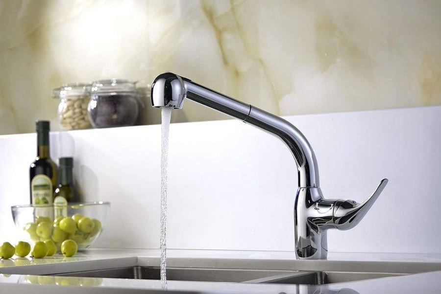 Kitchen idea with the Anzzi Harbour Pull Out Spray 1.53 GPM Kitchen Faucet, ANZZI
