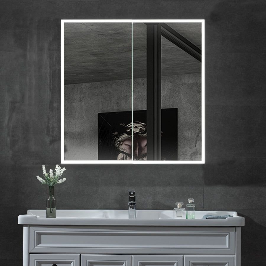 Bathroom idea with the 36" x 30" Double Door LED Light Medicine Cabinet, ALFI