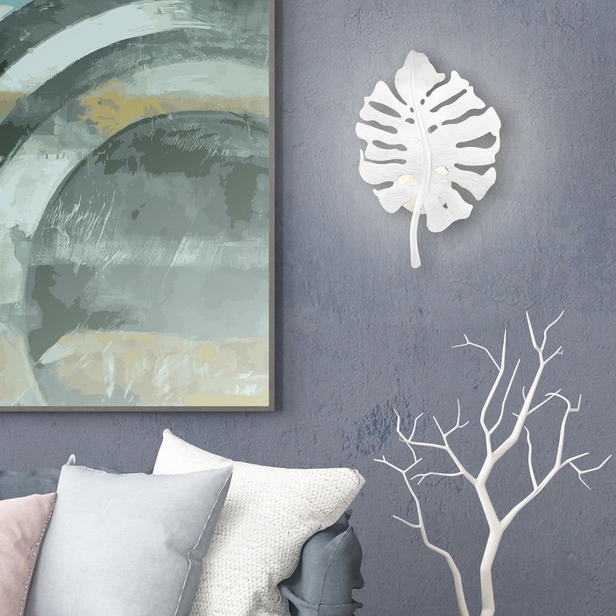 Bathroom idea with the Aruba TWP 1 Light Wall Sconce in Textured White Plaster, Golden Lighting