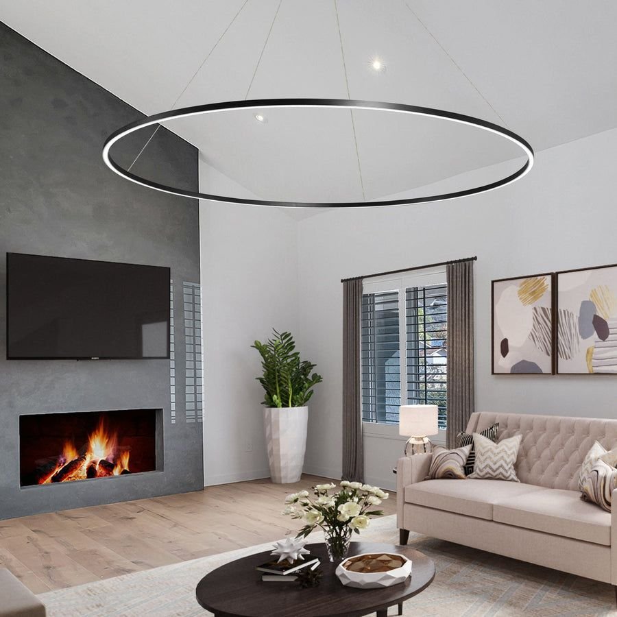 Living room idea with the VONN Tania VMC34960BL 60" Integrated LED ETL Certified Chandelier, Hei, VONN