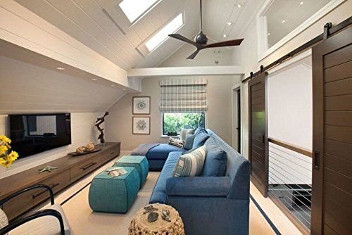 Living room idea with the Matthews Fan IR3-TB-WA-60 Irene-3 three-blade paddle fan in Textured B, Matthews Fan