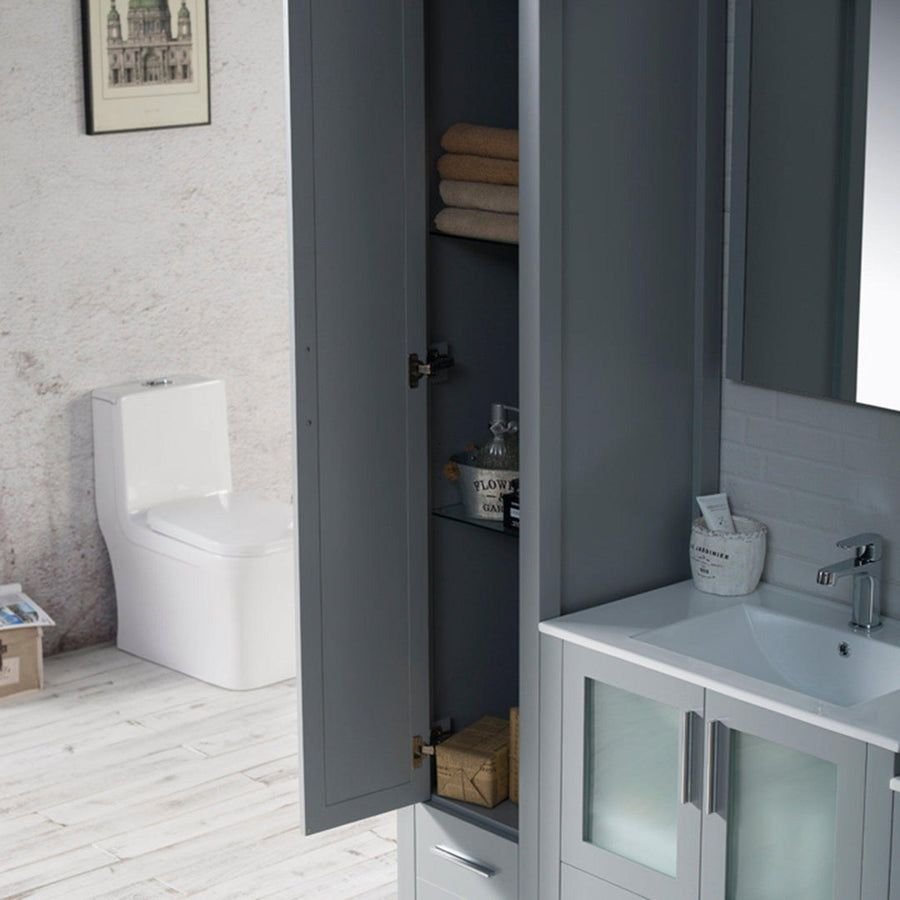 Bathroom idea with the Blossom Sydney 102" Metal Gray Freestanding Vanity With Integrated Dou, Blossom