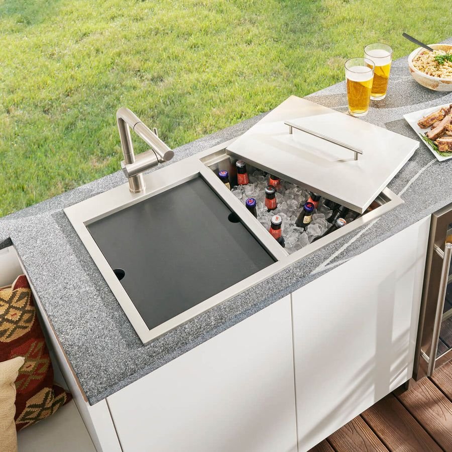 Outdoor idea with the Ruvati Insulated Ice Chest and Outdoor Sink 29 x 20 inch BBQ Workstati, Ruvati