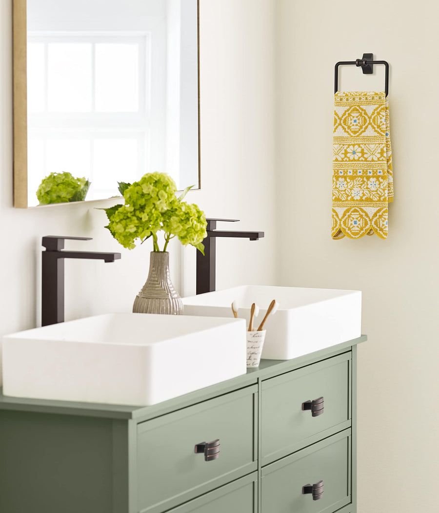 Bathroom idea with the Amerock BH36052ORB Oil Rubbed Bronze Towel Ring 5-1/4 in (133 mm) Leng, Amerock