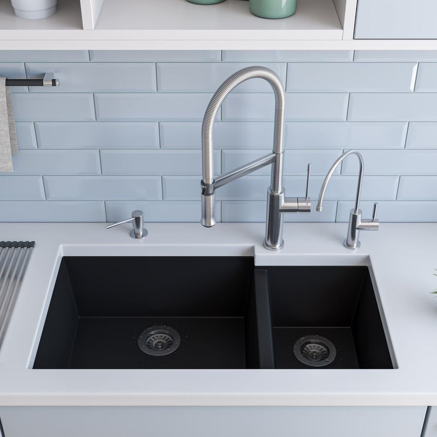 Kitchen idea with the ALFI brand AB2015 Brushed Gooseneck Single Hole Faucet, ALFI