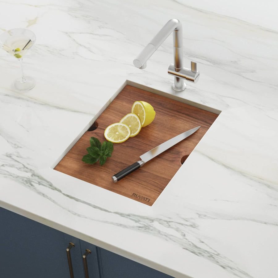 Kitchen idea with the Ruvati 15" Workstation Bar Prep Sink Ledge Undermount 16 Gauge Stainle, Ruvati