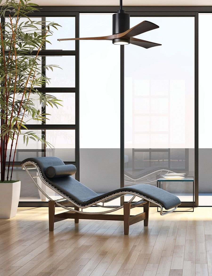 Living room idea with the Matthews Fan PA3-BN-BK-60 Patricia-3 three-blade ceiling fan in Brushe, Matthews Fan