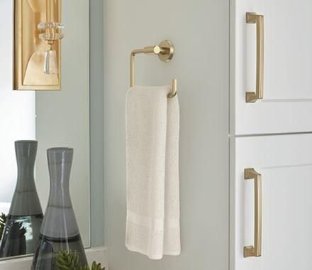 Bathroom idea with the Amerock BH26541BBZ Golden Champagne Towel Ring 6-7/16 in (164 mm) Leng, Amerock