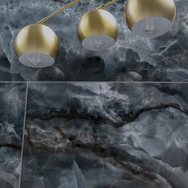Tile idea with the MSI Tourmaline 24" x 48" Polished Porcelain Onyx-Look Floor and Wall T, MSI