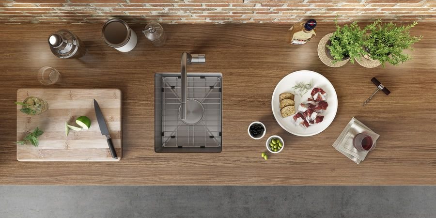 Kitchen idea with the Ruvati 13 x 15 inch Undermount Bar Prep 16 Gauge Kitchen Sink Round Co, Ruvati