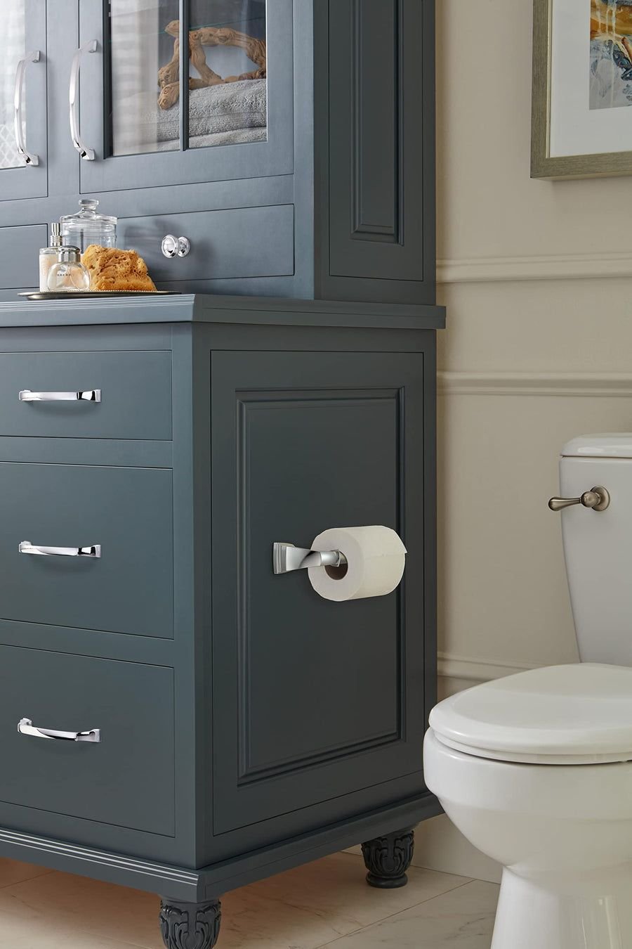 Bathroom idea with the Amerock BH3603126 Chrome Single Post Toilet Paper Holder 7-7/8 in. (20, Amerock