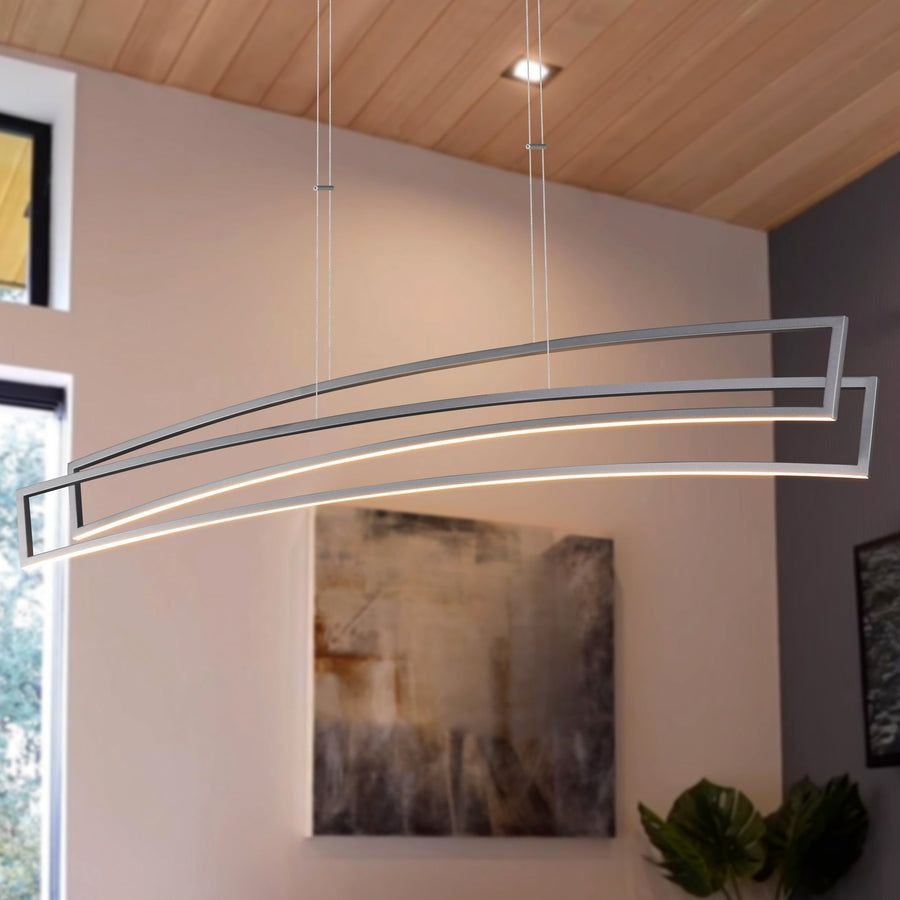 Living room idea with the VONN Sirius VMC33440AL 46" ETL Certified Integrated LED Pendant, Heigh, VONN