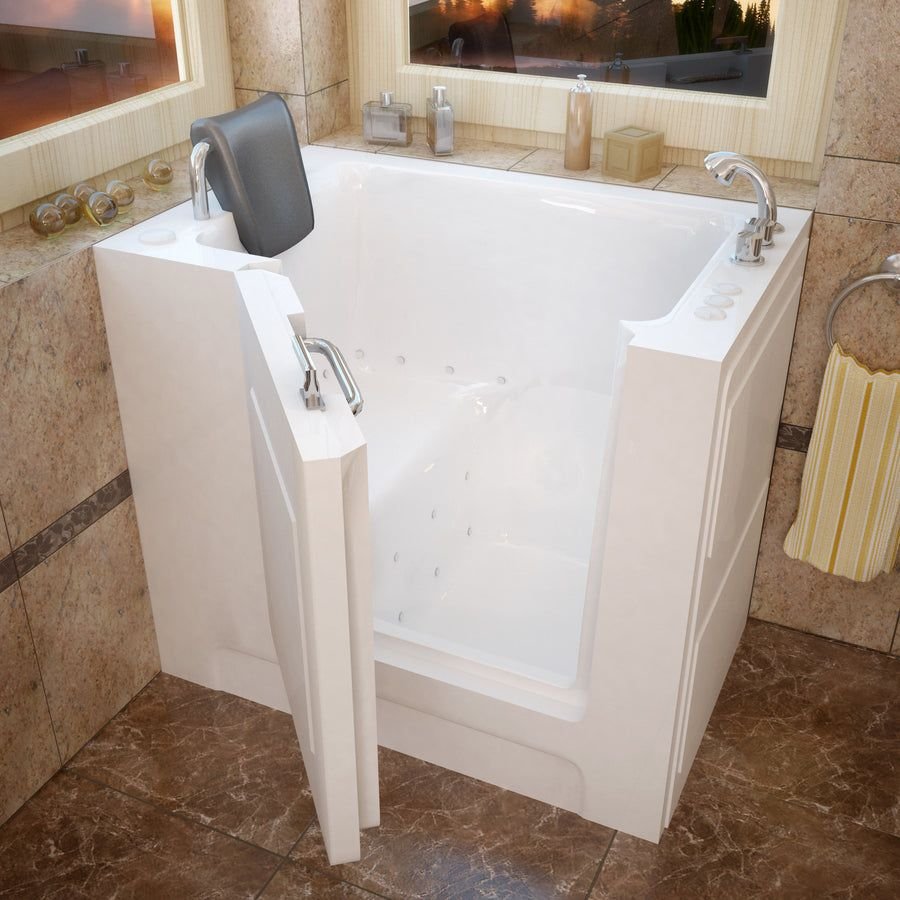 Bathroom idea with the MediTub Walk-In 27 x 39 Right Drain White Air Jetted Walk-In Bathtub, Meditub