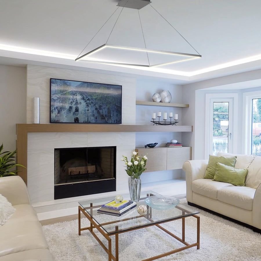 Living room idea with the VONN Atria VMC35512AL 51" ETL Certified Integrated LED Chandelier Heig, VONN