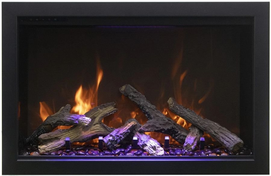 Living room idea with the Amantii TRD-48 Traditional Smart Electric 48" Indoor / Outdoor WiFi En, Amantii