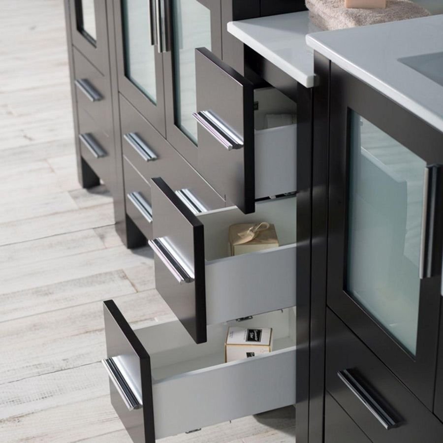 Bathroom idea with the Blossom Sydney 102" Espresso Freestanding Vanity Base, Blossom