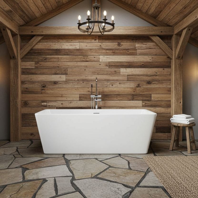 Bathroom idea with the New England Home Goods Montclair Rectangular Acrylic Freestanding Tub, New England Home Goods